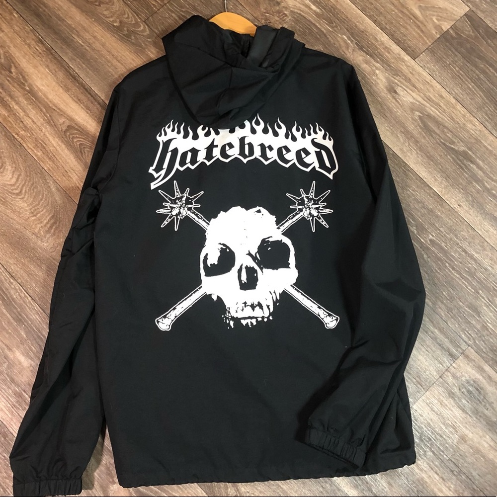 Hatebreed hooded coach jacket size L Black
